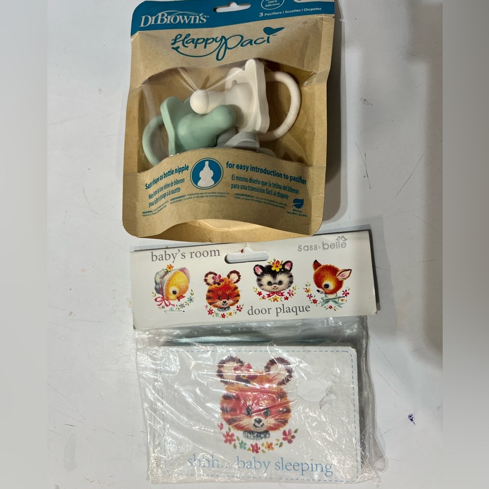 Baby sleeping sign + New Dr. Brown’s pacifiers